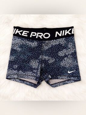 Nike Pro Black and Navy Floral Performance Shorts
